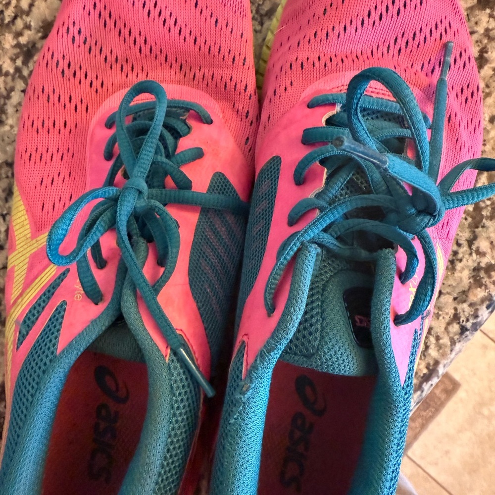 ASICS Women's Pink and Teal Running Shoes